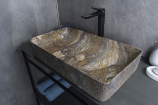 Раковина Gid Mnc396T 54475 накладная под камень глянцевая 60x34x11